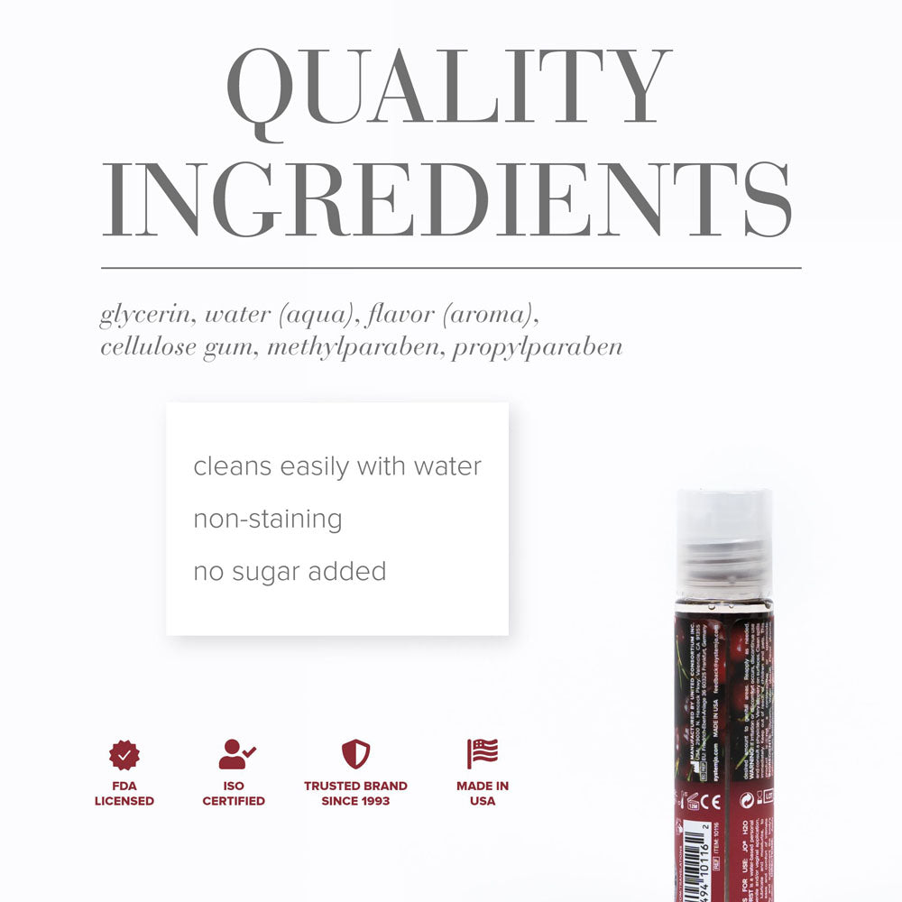 JO H2O Cherry Burst Lube - 30 mL - Cherry Flavoured Water Based Lubricant - 30 ml Bottle