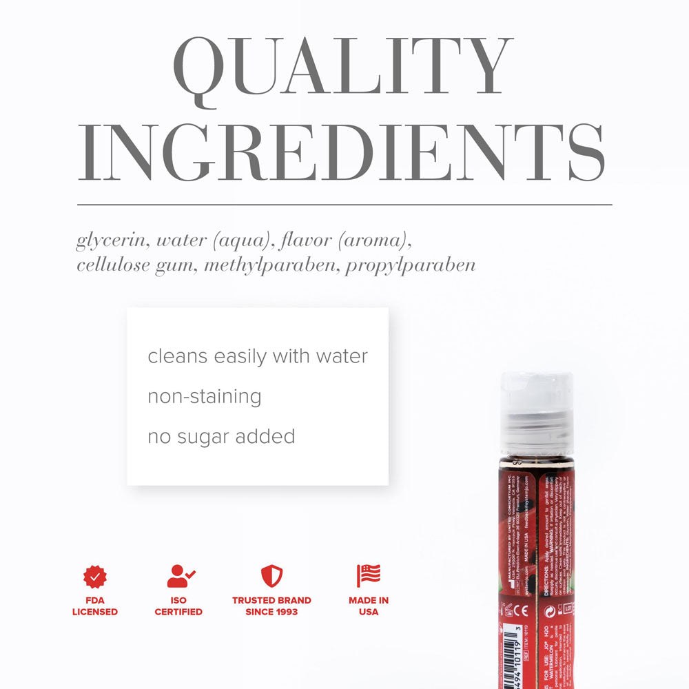 JO H2O Succulent Watermelon Lube - 30 mL - Watermelon Flavoured Water Based Lubricant - 30 ml Bottle