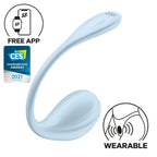 Satisfyer Smooth Petal - Light Blue - Light Blue USB Rechargeable Wearable Stimulator with App Control