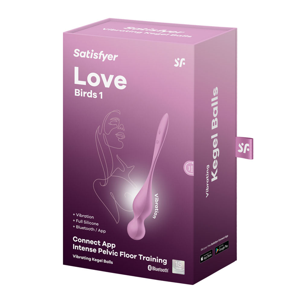 Satisfyer Love Birds 1 - Pink - Pink USB Rechargeable Pelvic Floor Trainer with App Control