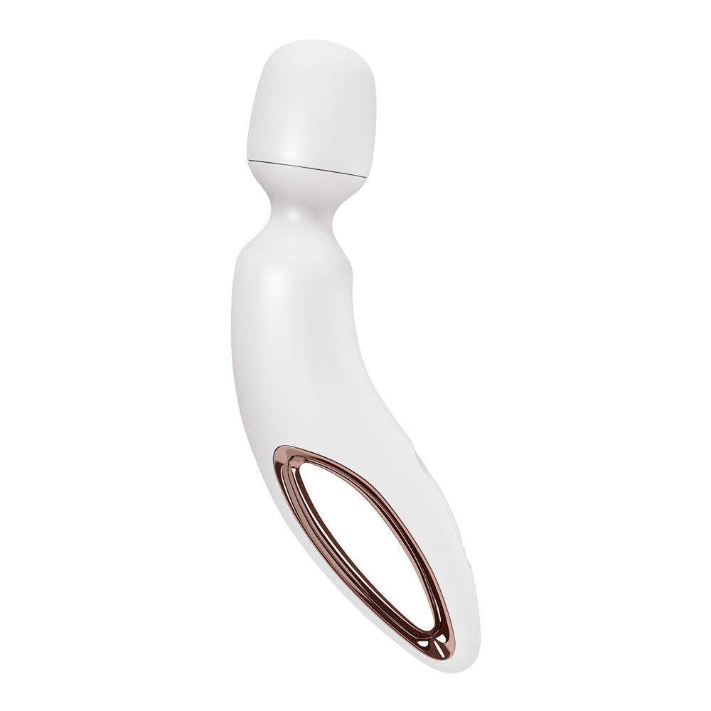Satisfyer Wand-erland - White - White/Rose Gold USB Rechargeable Massage Wand