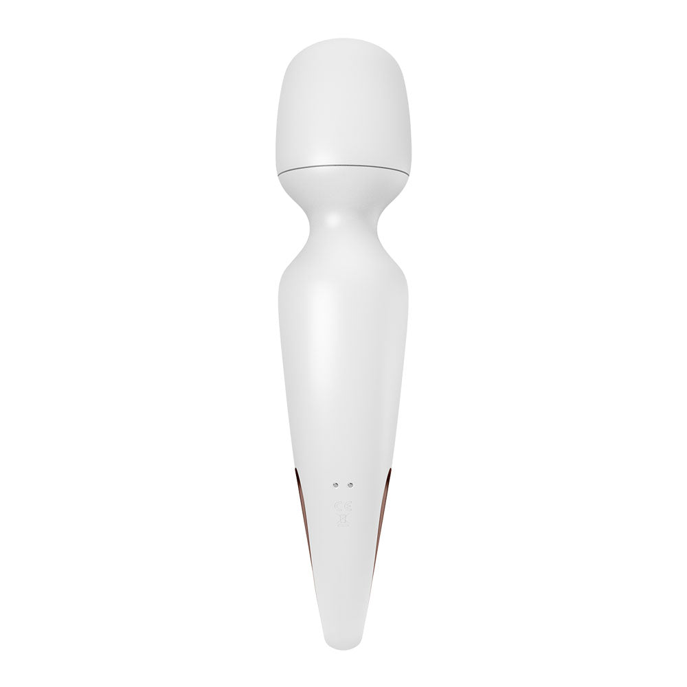 Satisfyer Wand-erland - White - White/Rose Gold USB Rechargeable Massage Wand