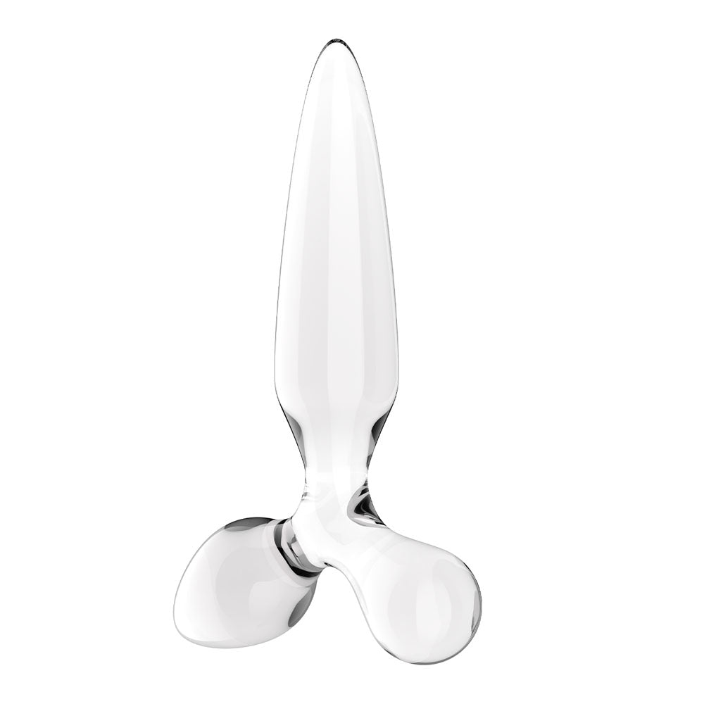 Satisfyer Triple Crystal 2 - Clear - Clear Glass 3-in-1 Butt Plug
