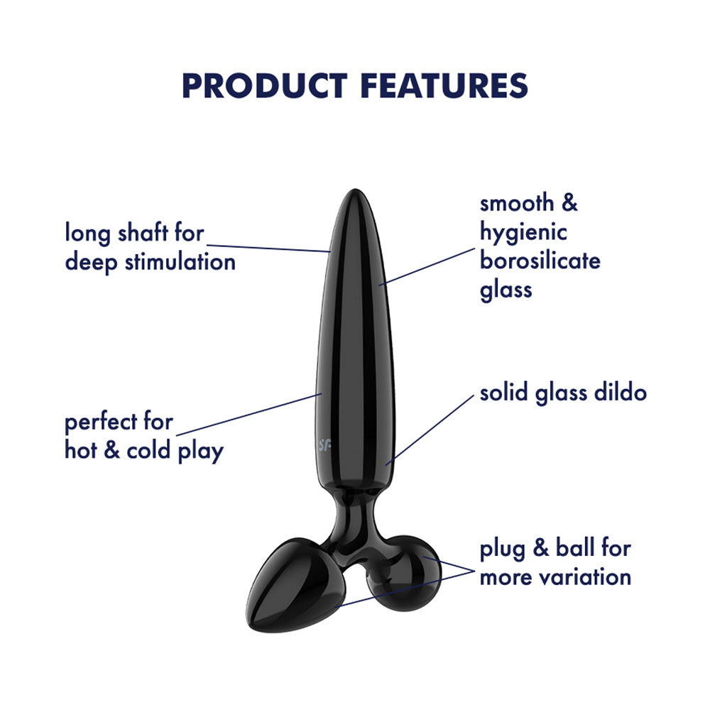 Satisfyer Triple Crystal 1 - Black - Black Glass 3-in-1 Butt Plug