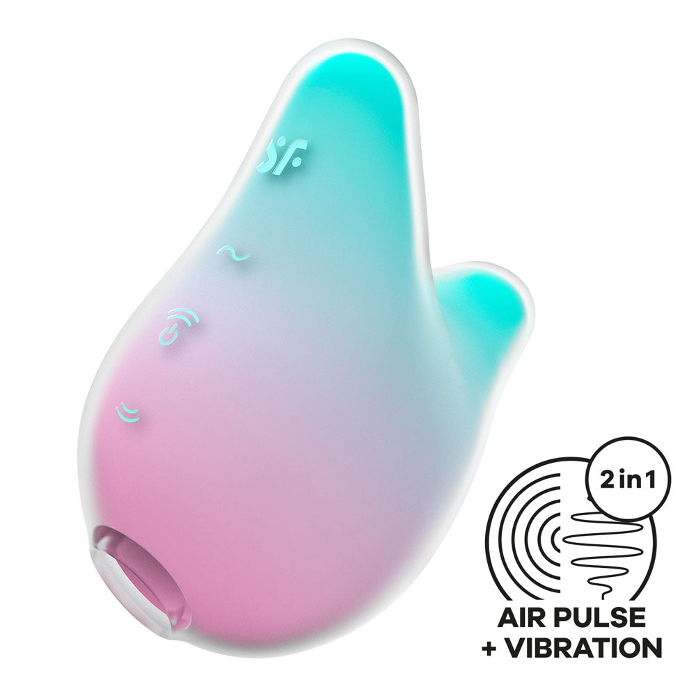 Satisfyer Mermaid Vibes - Mint/Pink - Mint/Pink USB Rechargeable Air Pulse Stimulator