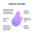 Satisfyer Mermaid Vibes - Violet/Pink - Violet/Pink USB Rechargeable Air Pulse Stimulator