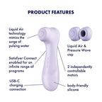 Satisfyer Pro 2 Generation 3 with App Control - Lilac - Lilac Touch-Free USB-C Rechargeable Clitoral Stimulator