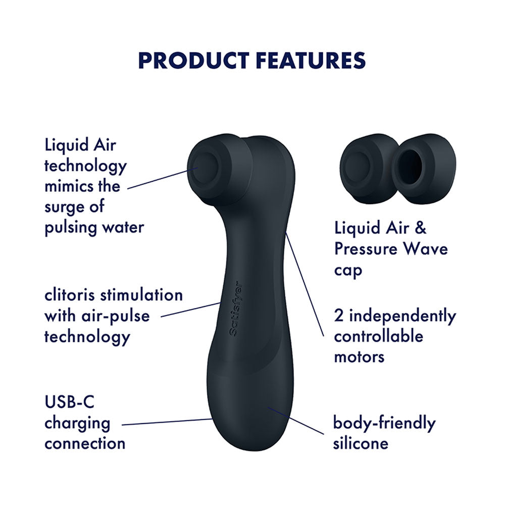 Satisfyer Pro 2 Generation 3 - Dark Grey - Dark Grey Touch-Free USB-Rechargeable Clitoral Stimulator