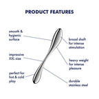 Satisfyer Star Force 3 - Chrome Steel 27 cm Dildo