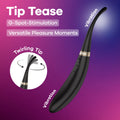 Satisfyer Tip Tease - Black - Black USB Rechargeable Vibrator with Twirling Tip