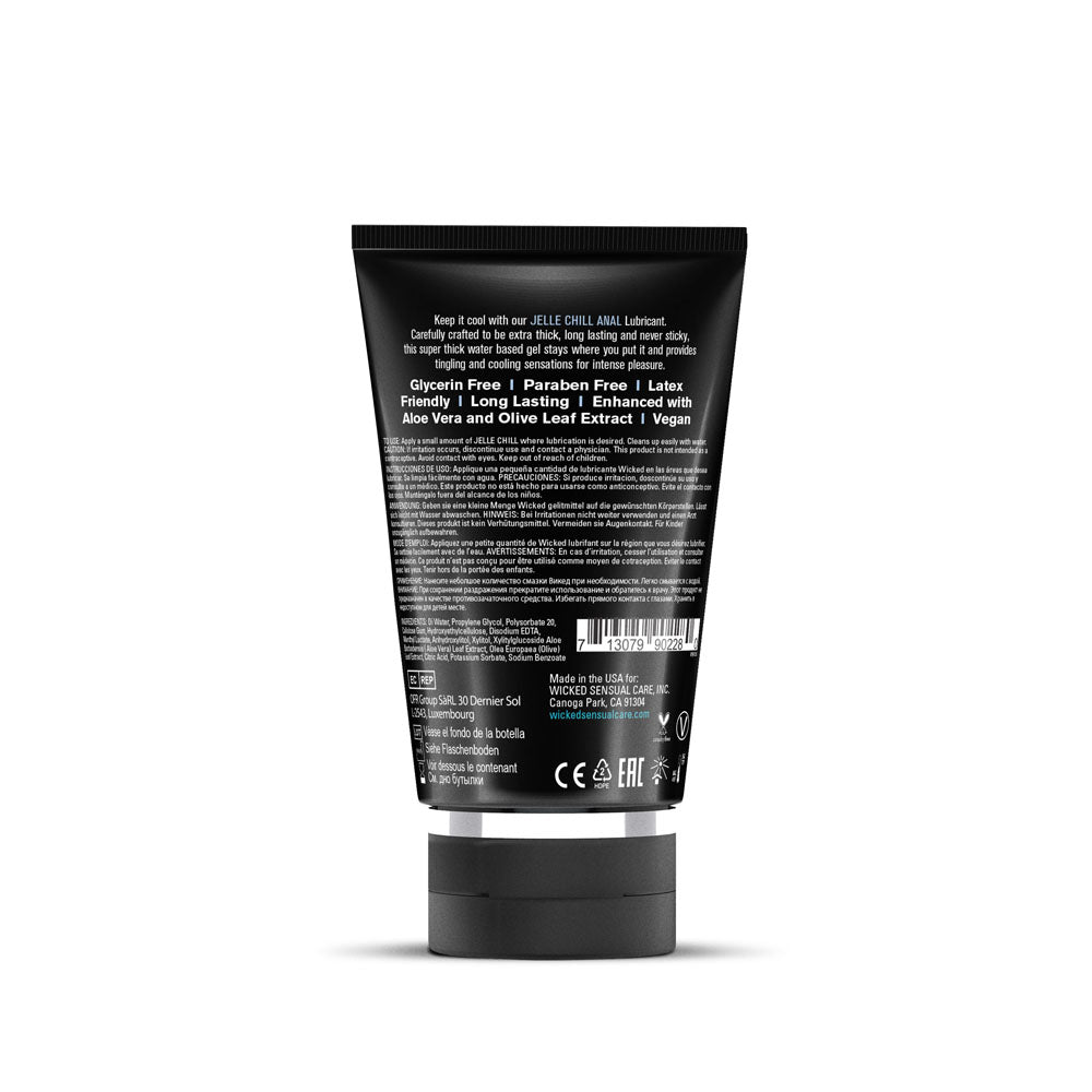 Wicked Jelle Chill - Cooling Water Based Anal Lubricant - 120 ml (4 oz) Bottle