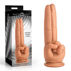 Master Series The Pleaser - Flesh 23.6 cm Double Finger Dildo