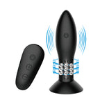 MR PLAY Rotation Beads Anal Plug - Black USB Rechargeable Beaded Butt Plug with Wireless Remote