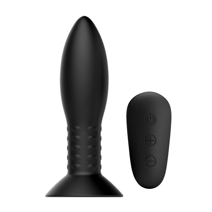 MR PLAY Rotation Beads Anal Plug - Black USB Rechargeable Beaded Butt Plug with Wireless Remote