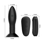 MR PLAY Rotation Beads Anal Plug - Black USB Rechargeable Beaded Butt Plug with Wireless Remote