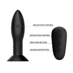 MR PLAY Rotation Beads Anal Plug - Black USB Rechargeable Beaded Butt Plug with Wireless Remote