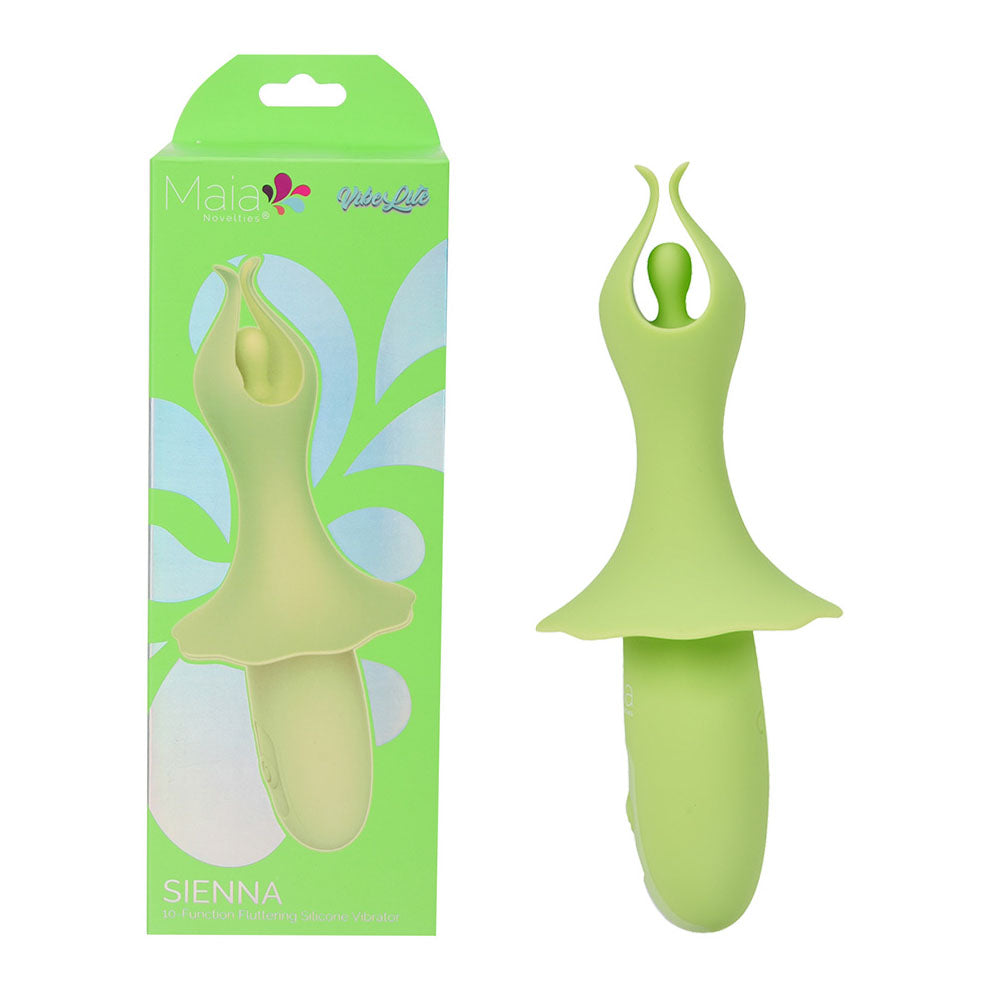 Maia SIENNA - Green - Green 15.2 cm USB Rechargeable Fluttering Bullet