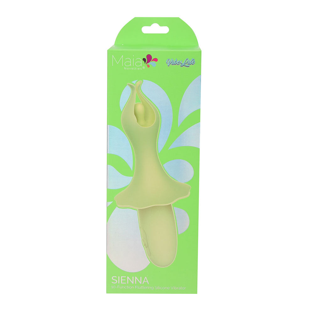 Maia SIENNA - Green - Green 15.2 cm USB Rechargeable Fluttering Bullet