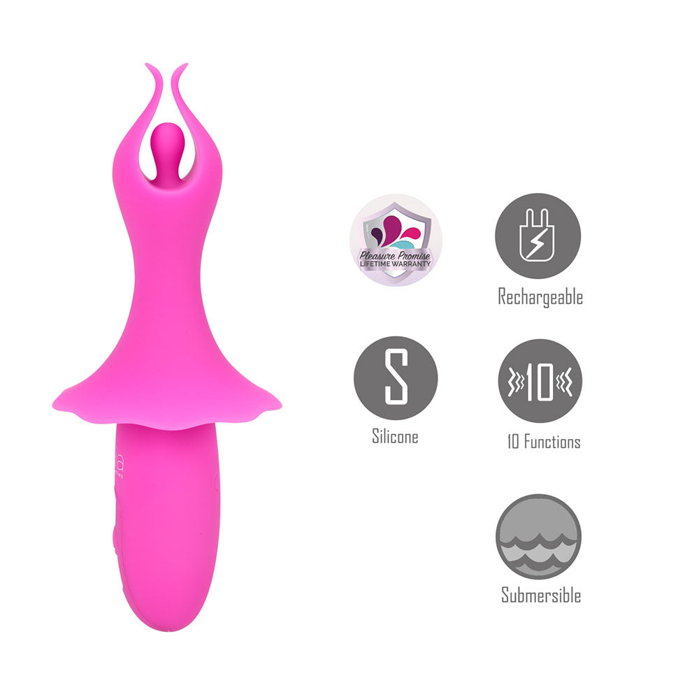 Maia SIENNA - Pink - Pink 15.2 cm USB Rechargeable Fluttering Bullet