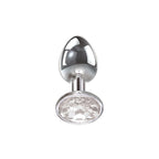 Adam & Eve Clear Gem Anal Plug - Small - Metallic 7.1 cm Small Butt Plug with Clear Gem Base