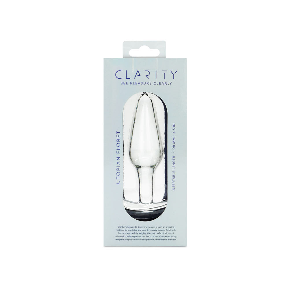 Clarity - Utopian Floret - Clear 11 cm Glass Butt Plug