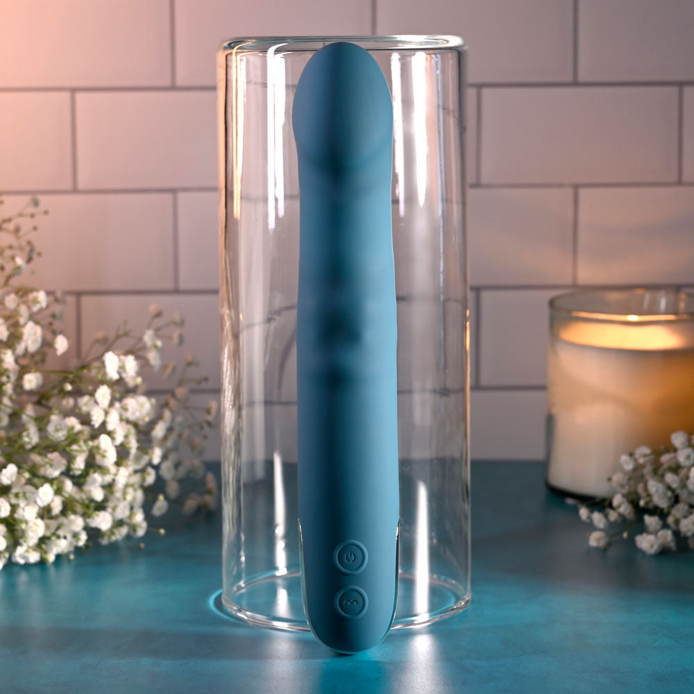 Evolved QUEEN OF ALL TRADES - Blue 22.6 cm USB Rechargeable Thrusting & Rotating Vibrator