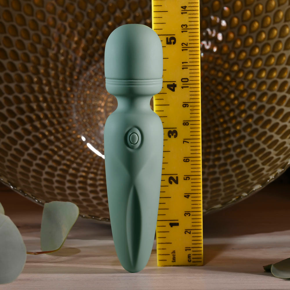 Evolved RUMBLE WAND - Olive Green 13.4 USB Rechargeable Mini Massage Wand