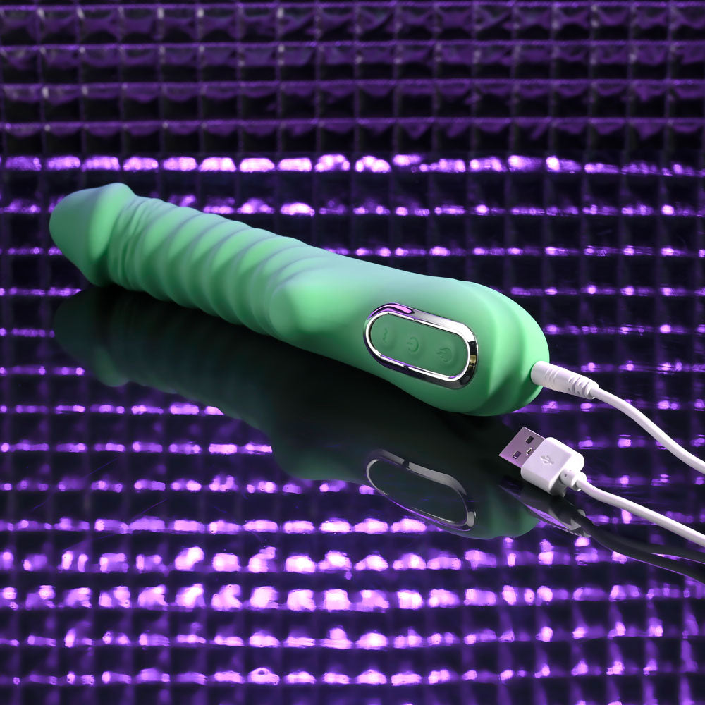 Evolved FULL THROTTLE - Mint Green 24.1 cm USB Rechargeable Vibrator