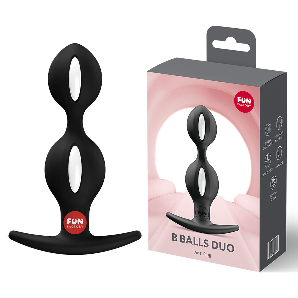Fun Factory B BALLS DUO Black - Black 13 cm Weighted Kegel Balls