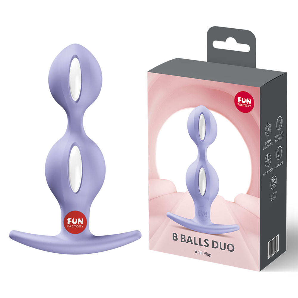 Fun Factory B BALLS DUO Purple - Purple 13 cm Weighted Kegel Balls