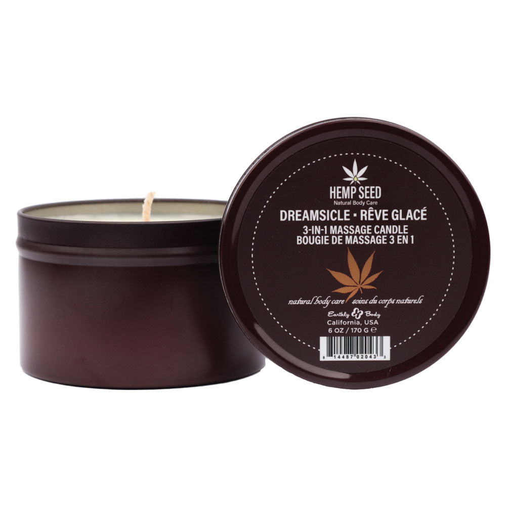 Hemp Seed 3-In-1 Massage Candle - Dreamsicle (Tangerine & Plum) - 170 g
