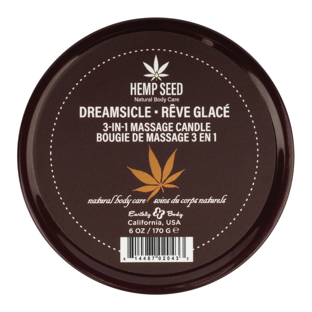 Hemp Seed 3-In-1 Massage Candle - Dreamsicle (Tangerine & Plum) - 170 g