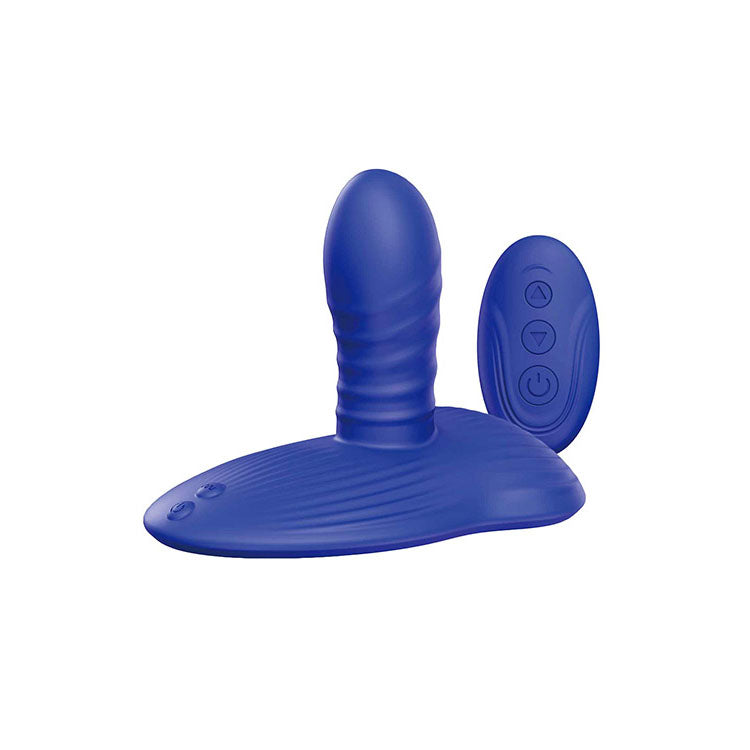 Adam & Eve THE MIDNGHT RIDER - Blue USB Rechargeable Thrusting Vibrating Grinder with Remote Control