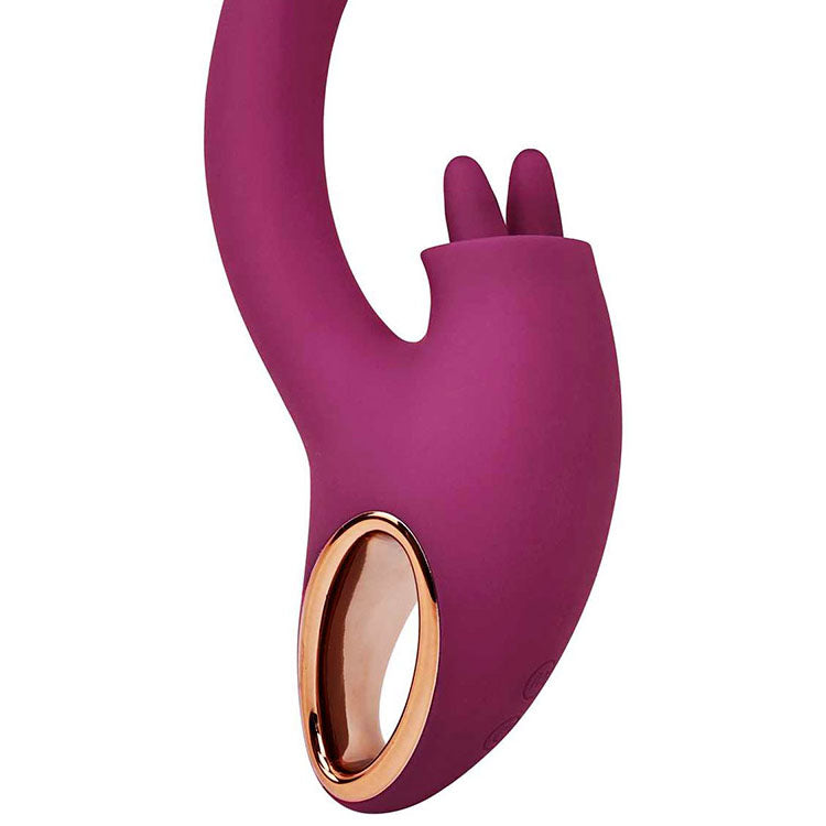 Adam & Eve ROSE GOLD CLIT TICKLER - Red 22 cm USB Rechargeable Rabbit Vibrator