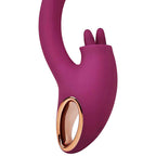 Adam & Eve ROSE GOLD CLIT TICKLER - Red 22 cm USB Rechargeable Rabbit Vibrator
