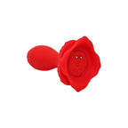 Adam & Eve THE ROSEBUD - Red 10.2 cm USB Rechargeable Vibrating Butt Plug with Remote