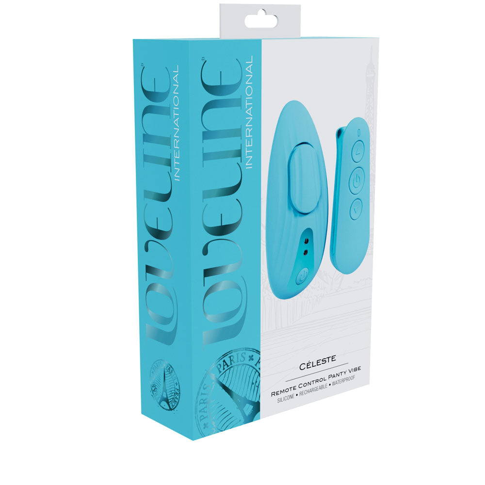 LOVELINE Celeste - Blue - Blue USB Rechargeable Panty Vibrator with Wireless Remote