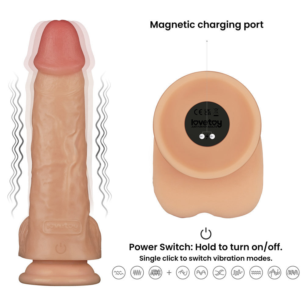 9 Inch Power Basics - Flesh 23 cm USB Rechargeable Vibrating Dong