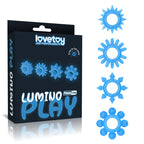 Lumino Play Penis Rings 4 Pack - Glow in the Dark Blue Cock Rings - Set of 4