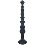 LEVELZ Ribbed Silicone Flared Anal Probe - Black 26.7 cm Anal Beads