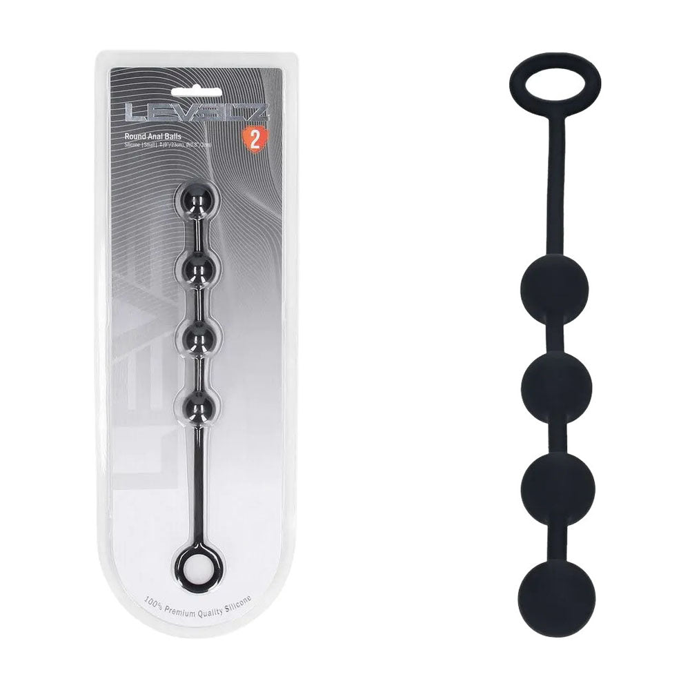 LEVELZ Round Silicone Anal Balls - S - 20mm - Black 23 cm Small Anal Balls