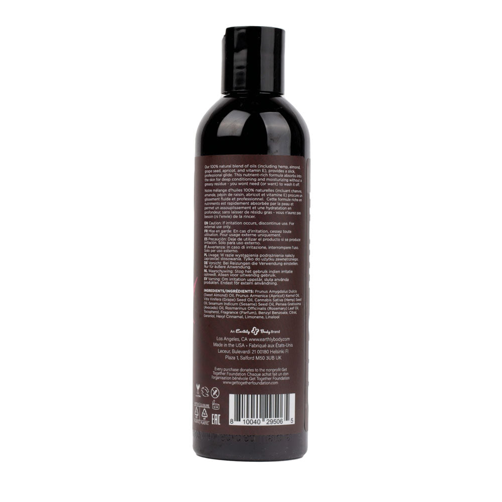 Hemp Seed Massage & Body Oil - Zen Berry Rose (Blackberry, Yellow Rose & Amber) Scented - 237 ml
