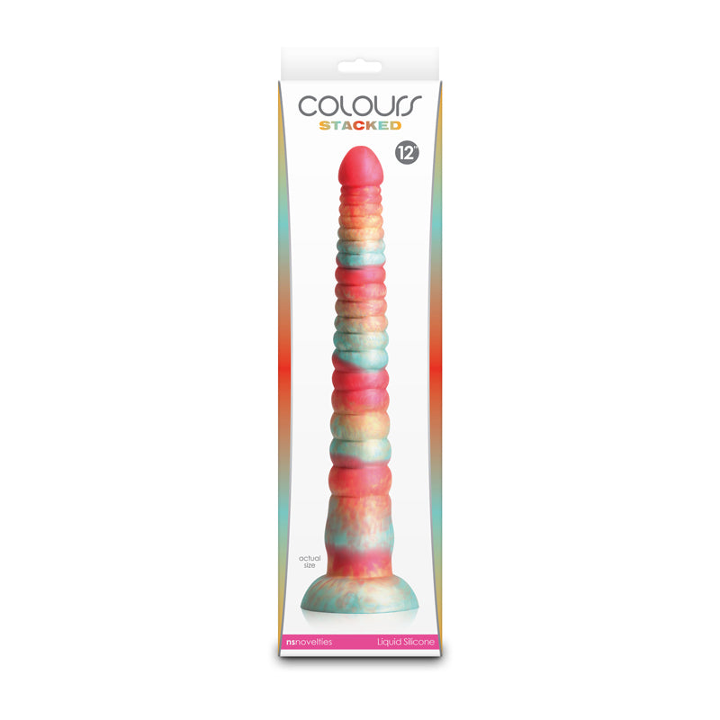 Colours Stacked - 12'' Dildo - Red/Gold - Red/Gold 30.6 cm Fantasy Dildo