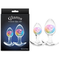 Glams Cosmic 2pc Kit - Rainbow - Clear/Rainbow Butt Plugs - Set of 2 Sizes