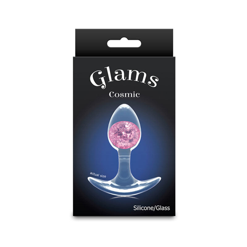Glams Cosmic - Small - Pink - Clear/Pink 8.1 cm Small Butt Plug