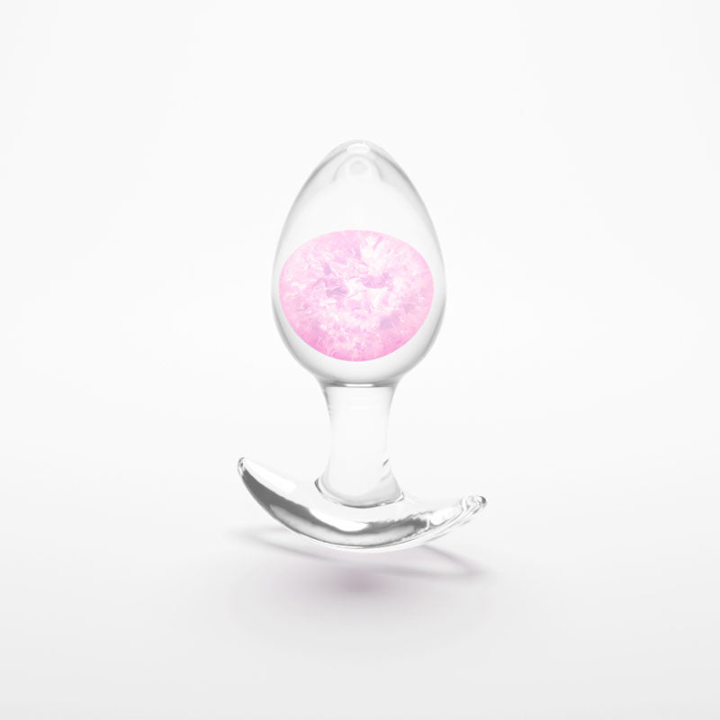Glams Cosmic - Medium - Pink - Clear/Pink 9.5 cm Small Butt Plug