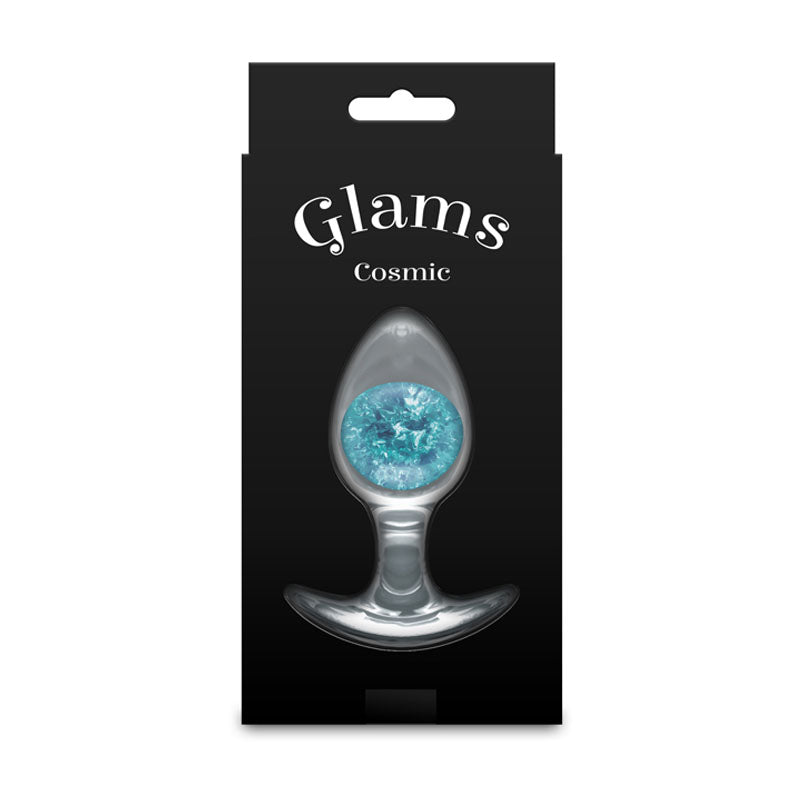 Glams Cosmic - Medium - Blue - Clear/Blue 9.5 cm Small Butt Plug