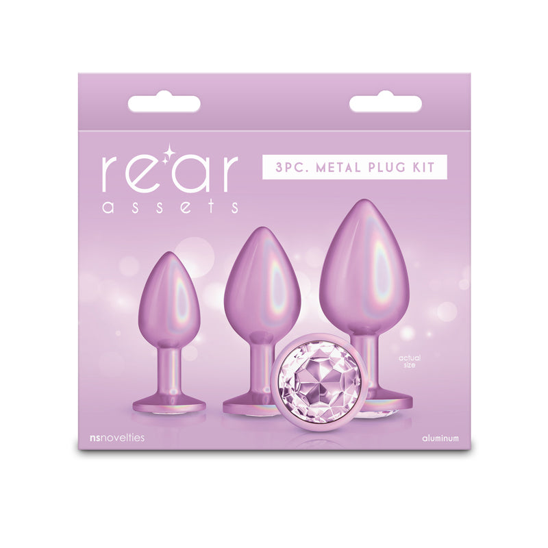 Rear Assets Trainer Kit - Iridescent Pink - Iridescent Pink Metallic Butt Plugs - Set of 3 Sizes