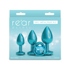 Rear Assets Trainer Kit - Iridescent Teal - Iridescent Teal Metallic Butt Plugs - Set of 3 Sizes