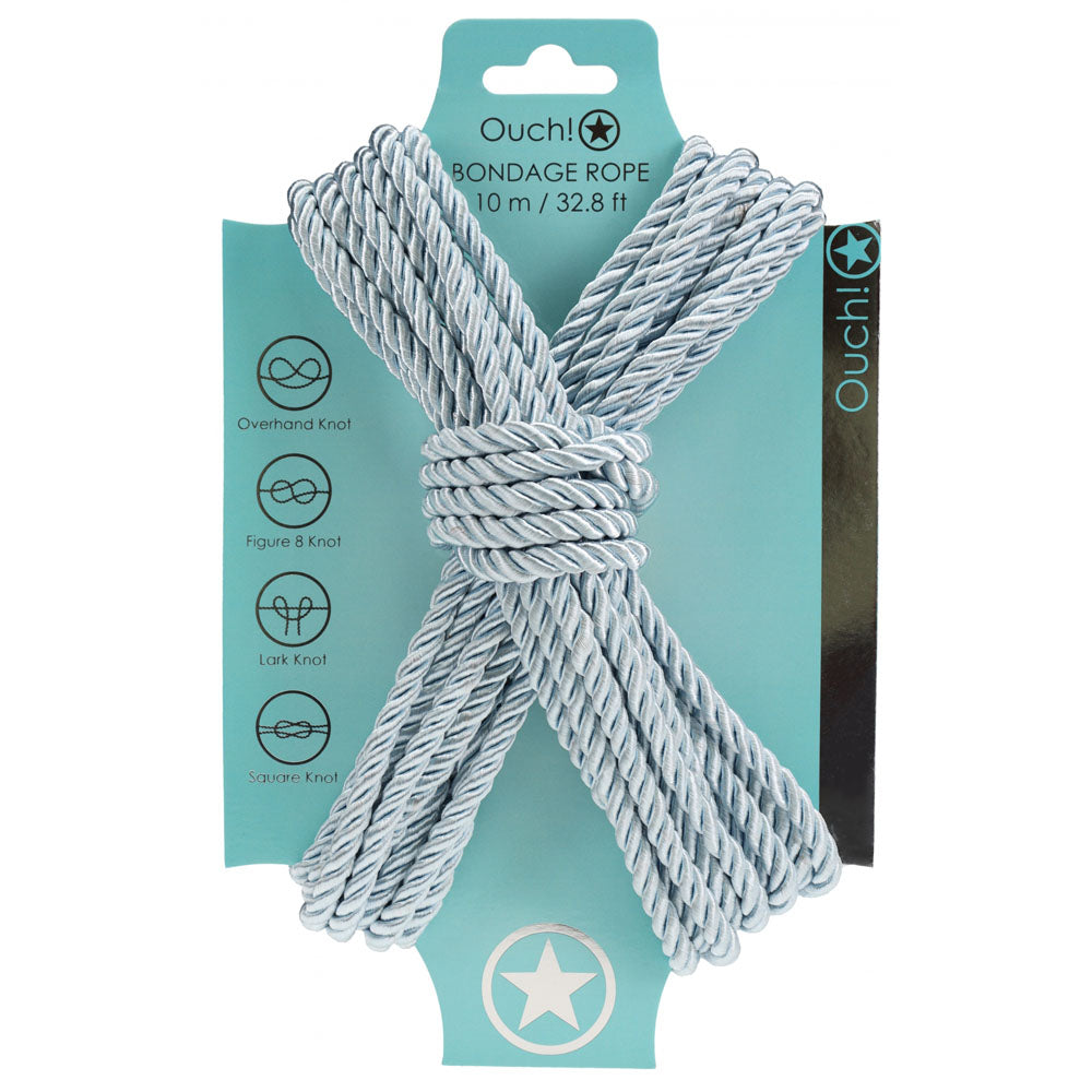 OUCH! Bondage Rope - 10 M - Powder Blue - Powder Blue Nylon Bondage Rope - 10 metre Length